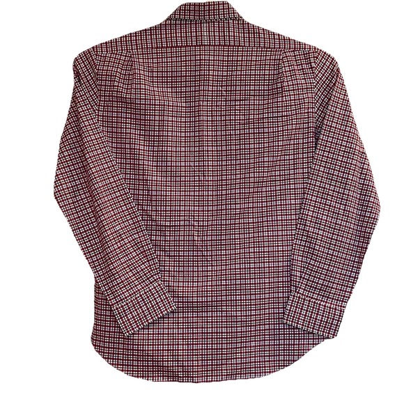 Polo Ralph Lauren Men's XL/TG Dark Pink Plaid Slim Fit Long Sleeve Blue Pony - Picture 3 of 6